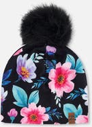 Deux par Deux Stretch Jersey Hat Flowers with Pompom