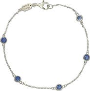 SUZY LEVIAN Sterling Silver Blue Sapphire 5-Stone Station Bracelet