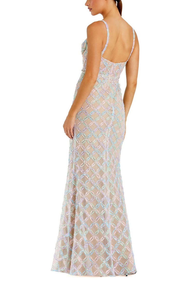 Pearl Embellished Sleeveless Bustier Gown, Alternate, color, Pastel Multi