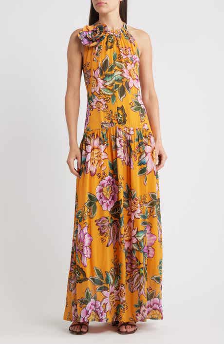 FARM Rio Wonderful Bouquet Halter Maxi Dress