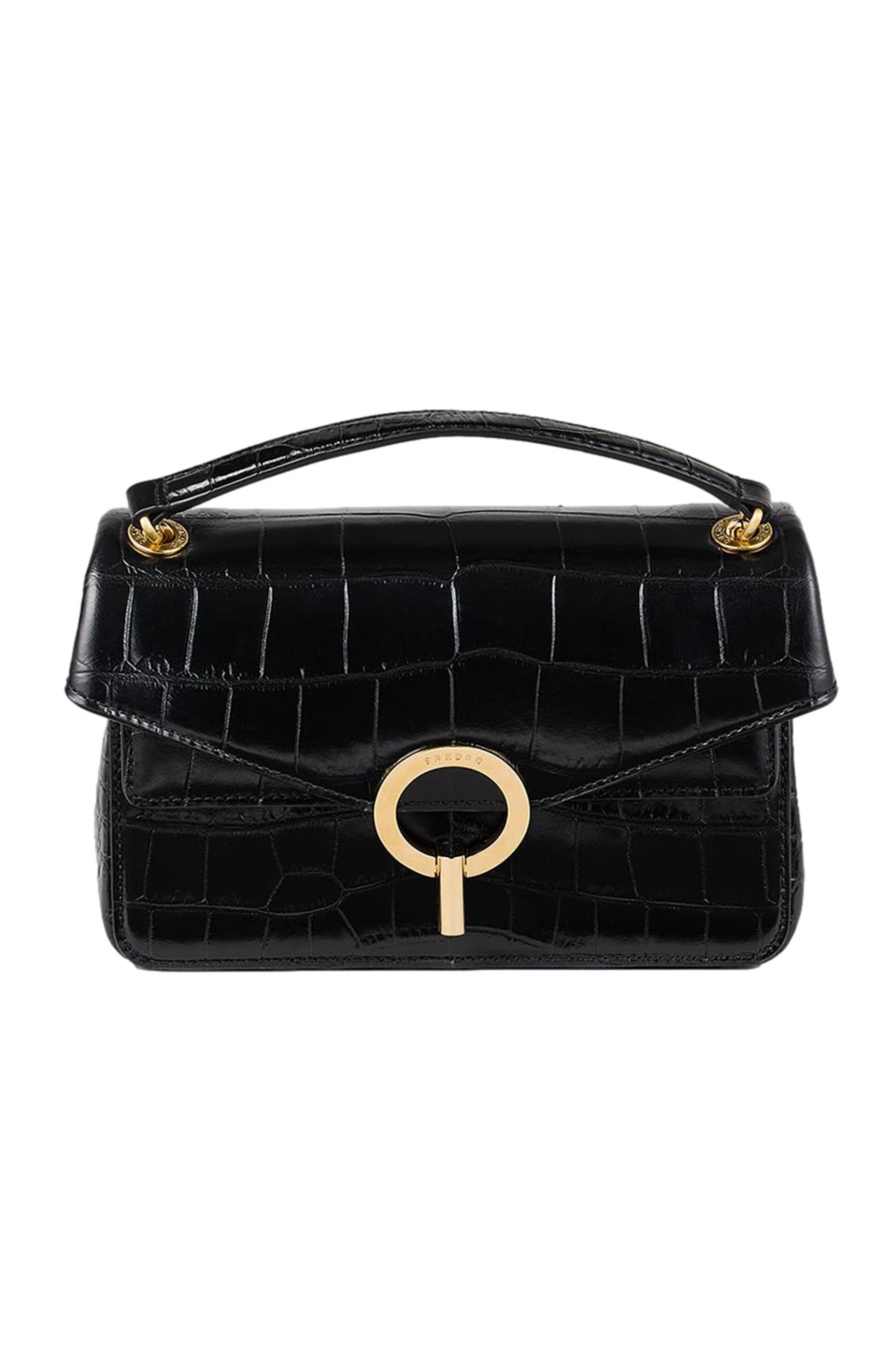 SANDRO Mock croc leather Yza bag, Main, color, 