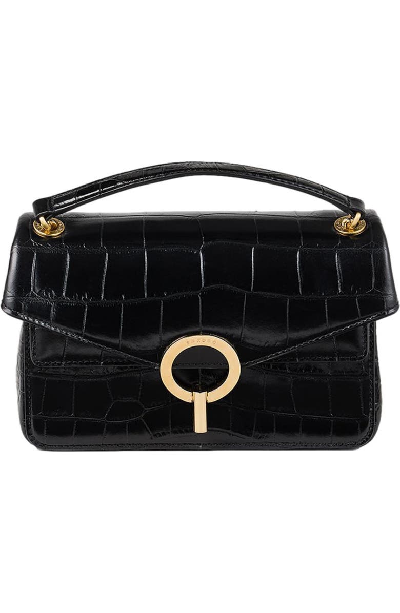 SANDRO Mock croc leather Yza bag, Main, color,