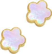Adornia 14K Gold Plated Clover Stud Earrings
