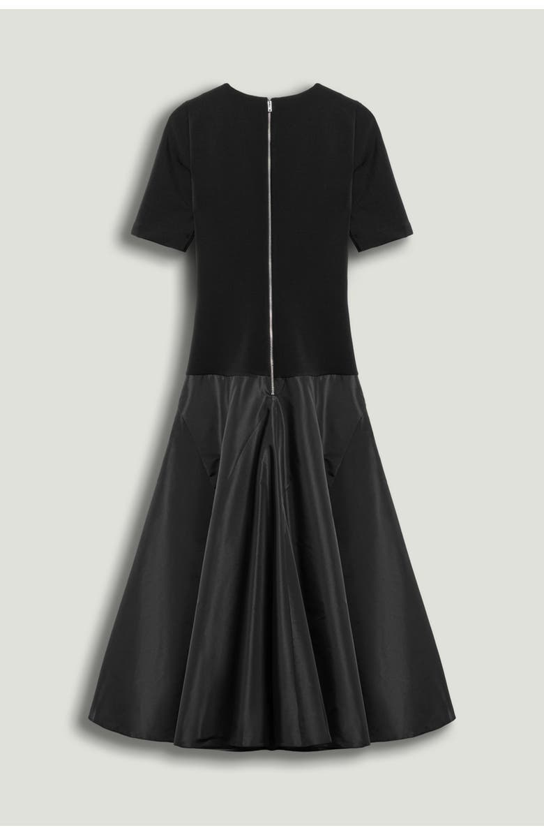 Nocturne Flared Midi Dress, Alternate, color, Black