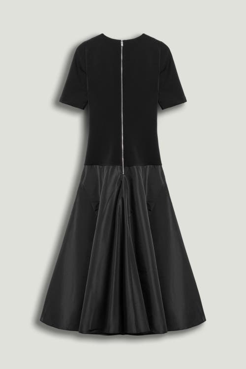 Nocturne Flared Midi Dress In Black
