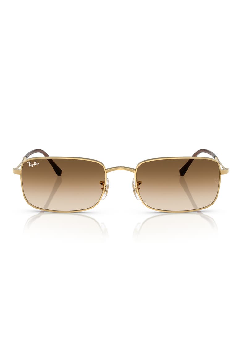 59mm Gradient Rectangle Sunglasses, Main, color, GOLD FLASH