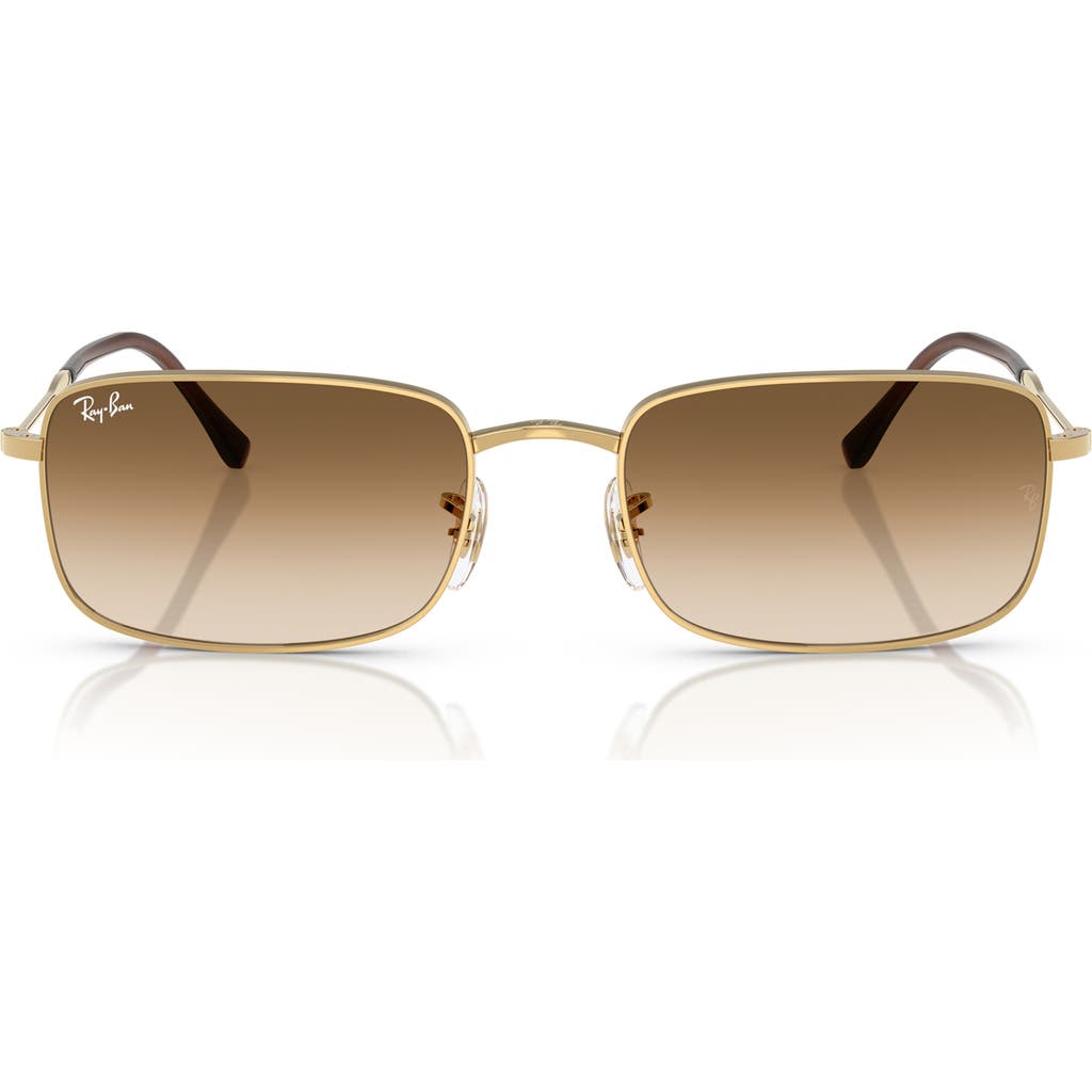 Ray Ban Ray-ban 56mm Gradient Rectangle Sunglasses In Gold Flash