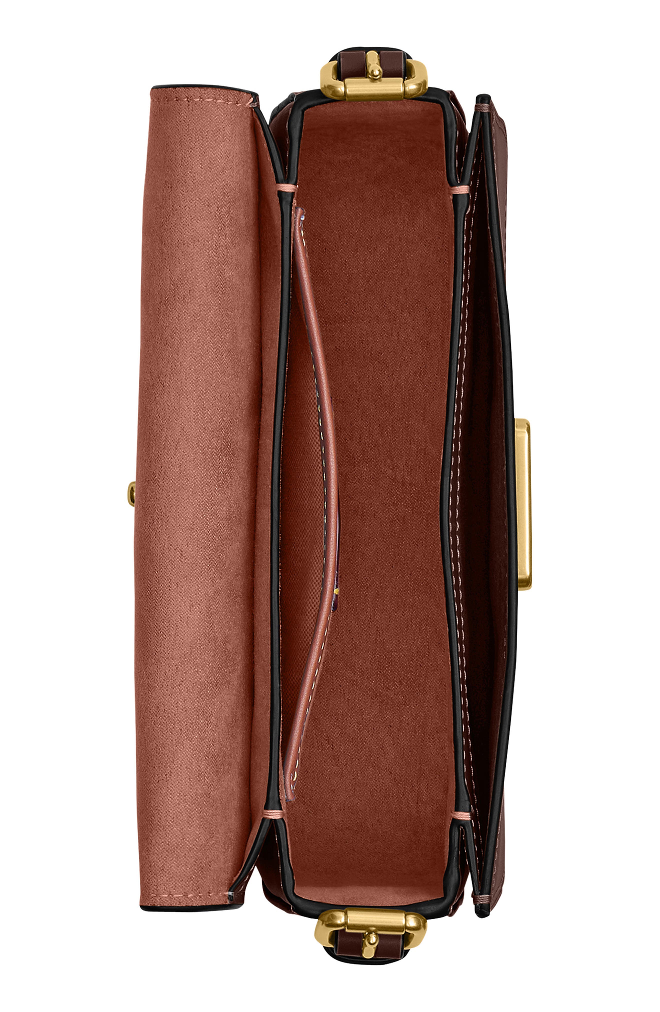 Zoe Refined Calf Leather Shoulder Bag, Alternate, color, MAPLE