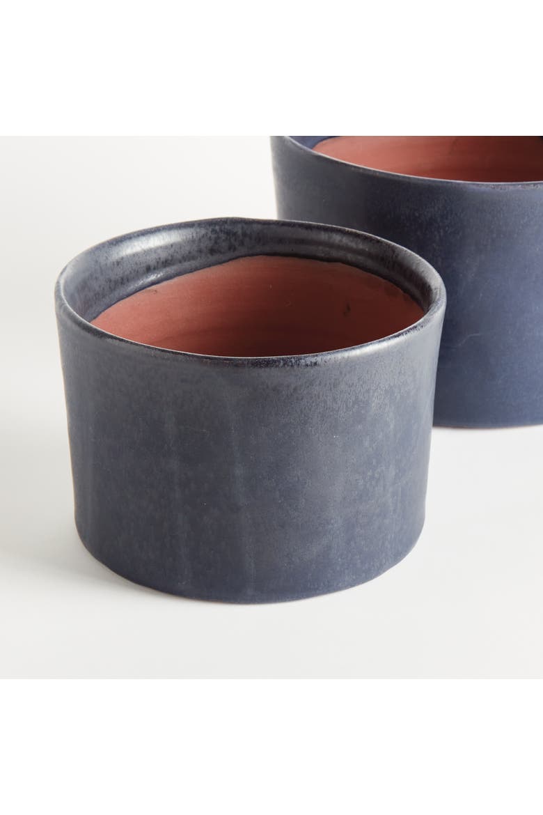 Navy Terracotta Planters Studio Cachepots, Set of 2, Alternate, color, Blue