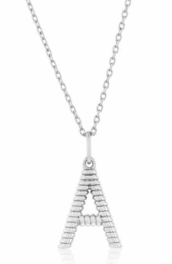 SIMONA Croissant Initial Pendant Necklace