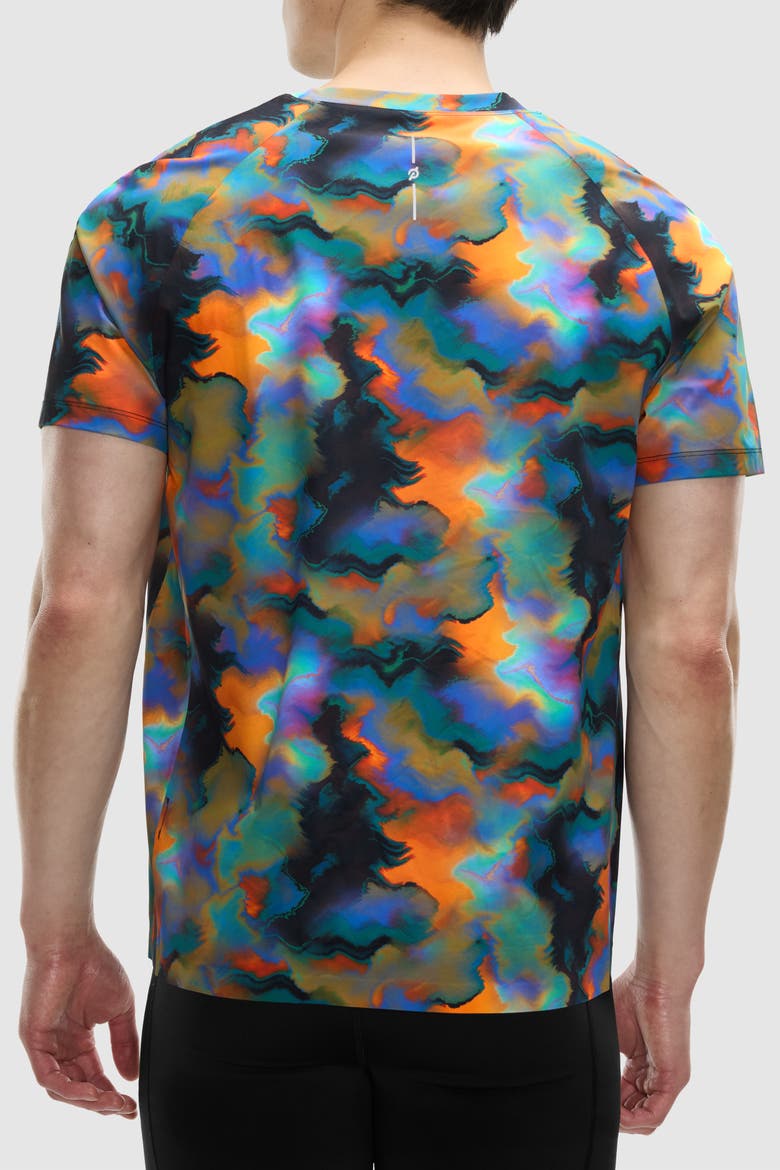 Run Interlock Stride Short Sleeve, Alternate, color, Heatmap Print
