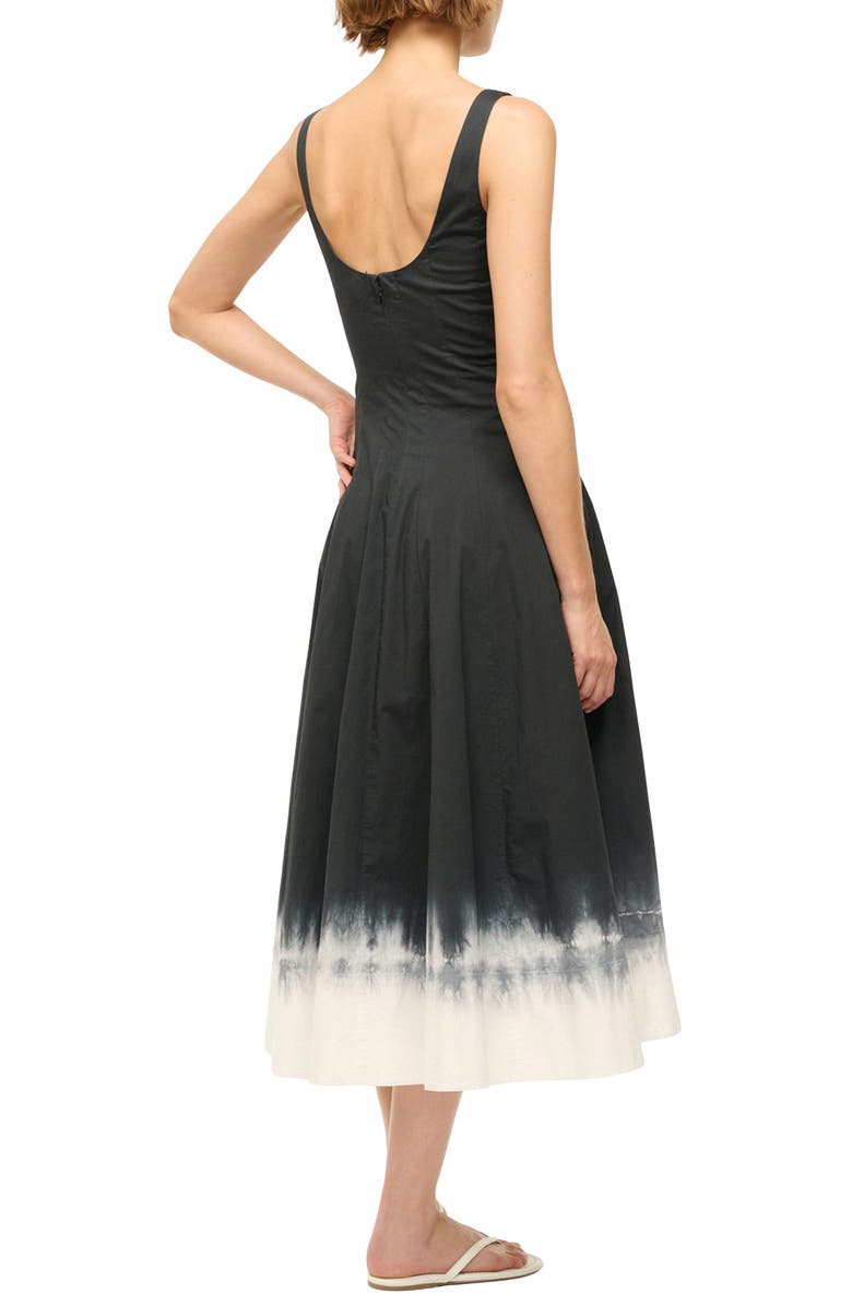 STAUD Wells Dip Dye Stretch Cotton Dress, Alternate, color, Onyx Ombre