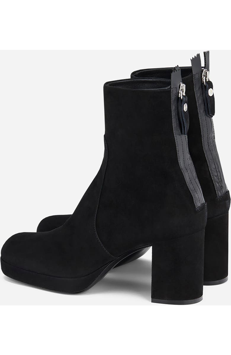 AGL Betty Heeled Velour Bootie, Alternate, color, Black