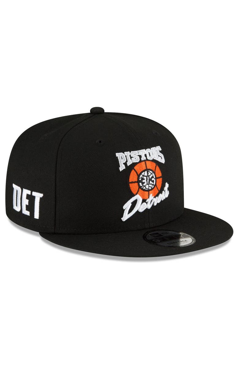 New Era Men's New Era  Black Detroit Pistons 2023/24 City Edition Alternate 9FIFTY Snapback Adjustable Hat, Main, color, 