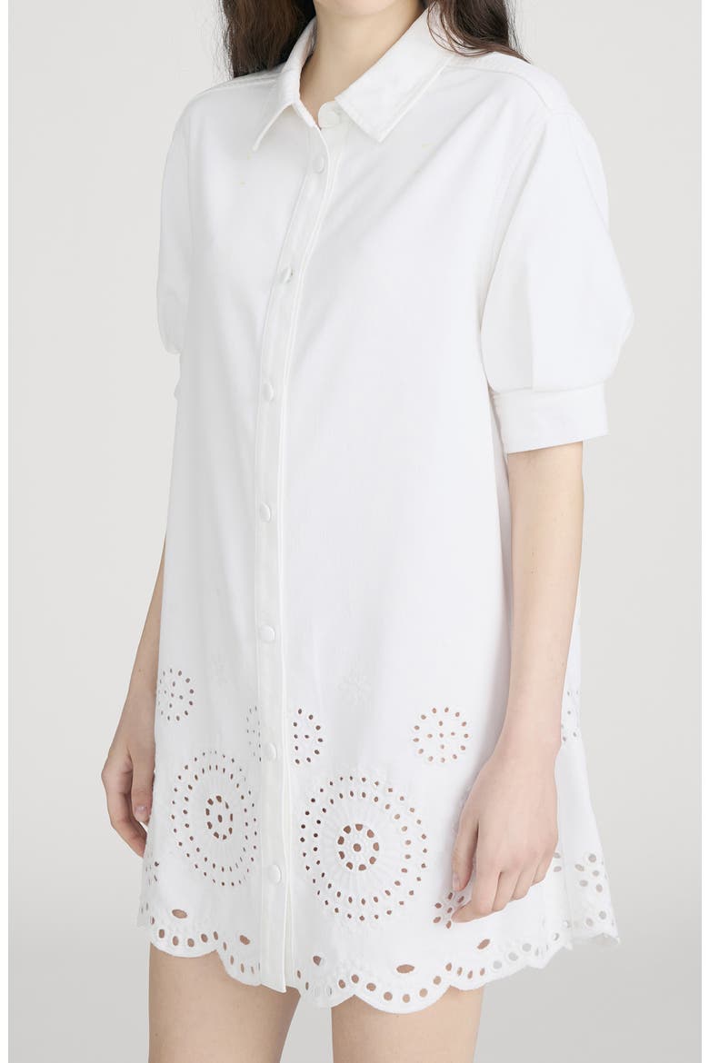 The Eyelet Play Shirtdress, Alternate, color, WHITE