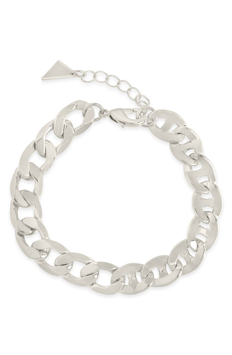 Sterling Forever Whitley Chain Bracelet, Main, color, Silver