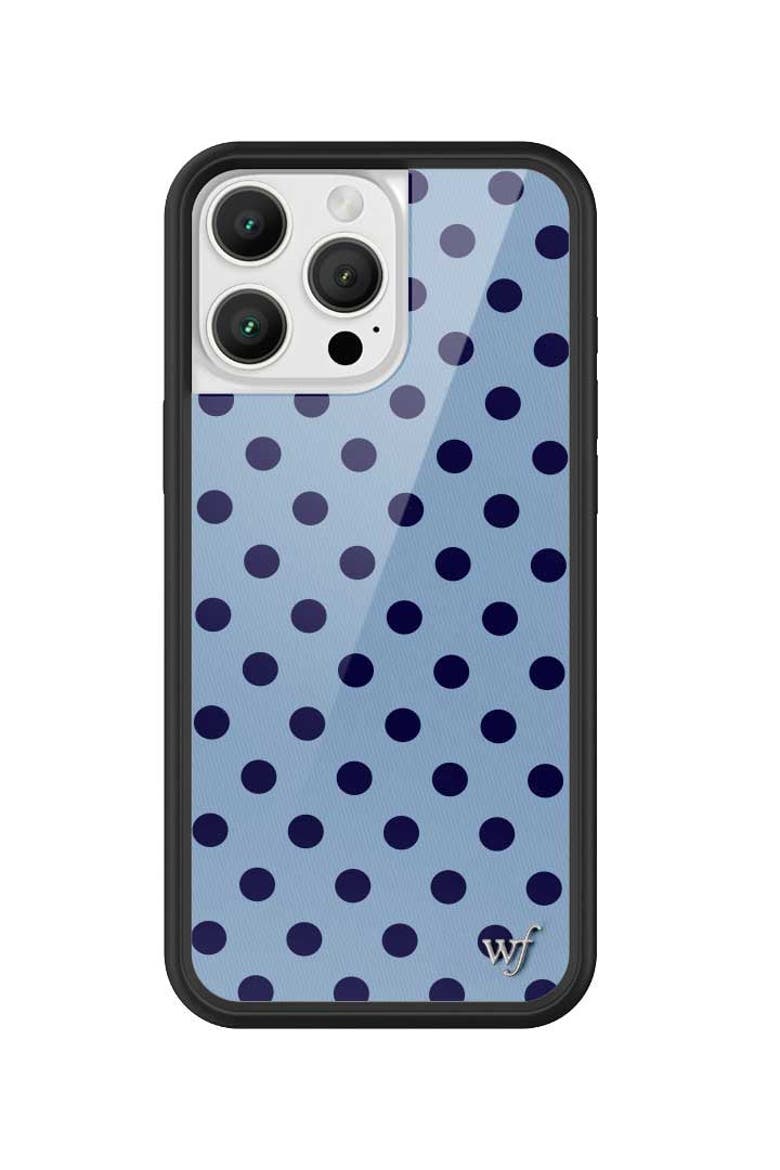 Polka Dot | Blue and Navy Blue iPhone Case, Alternate, color, Blue