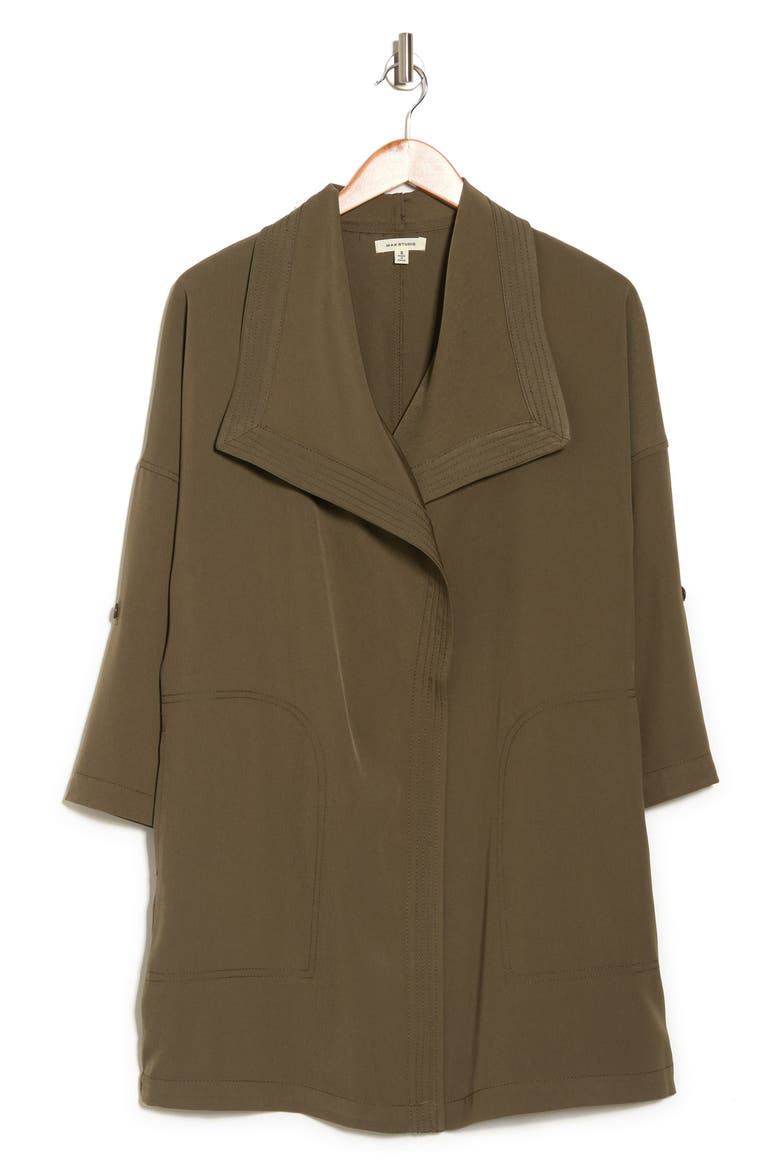 Drape Collared Jacket, Alternate, color, ARMY