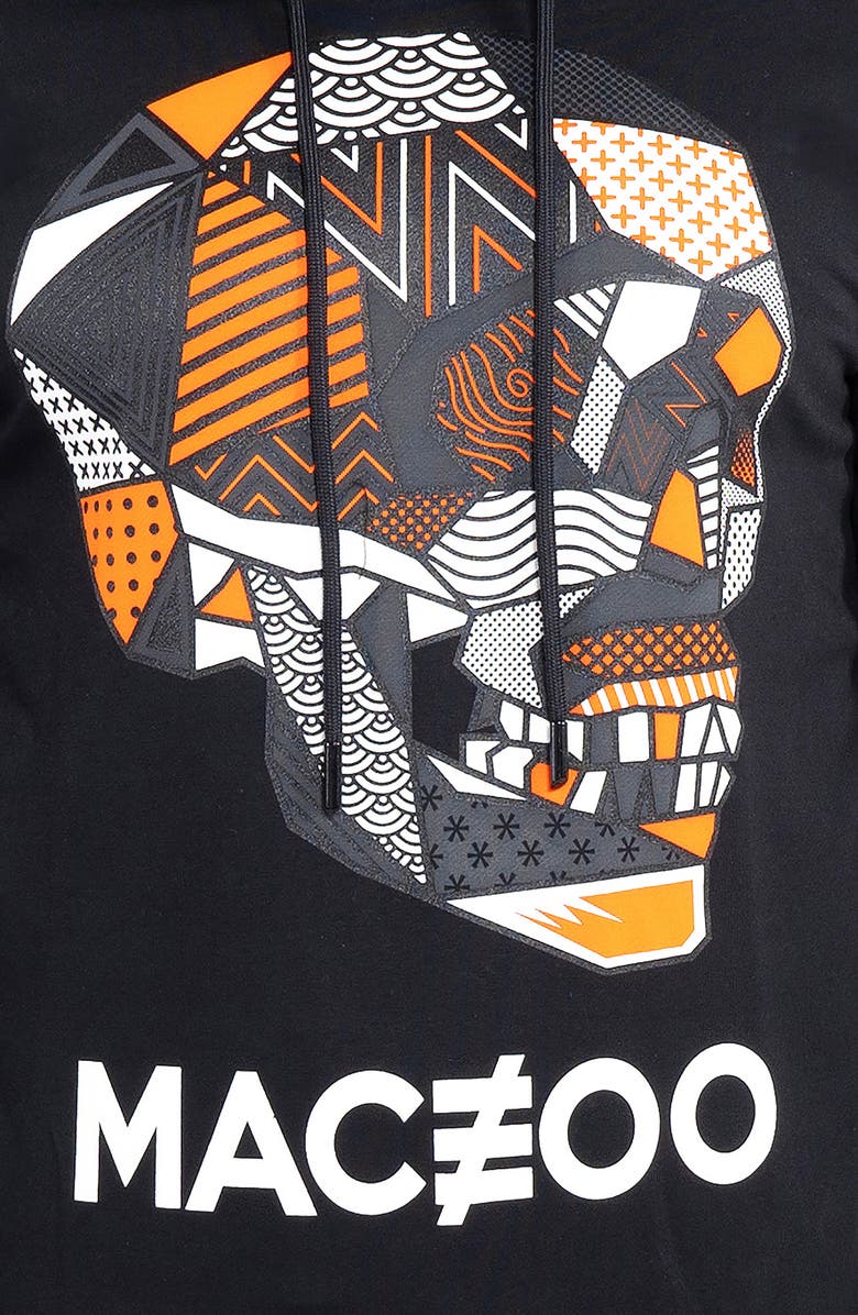 Maceoo Skull Black Hoodie, Alternate, color, Black