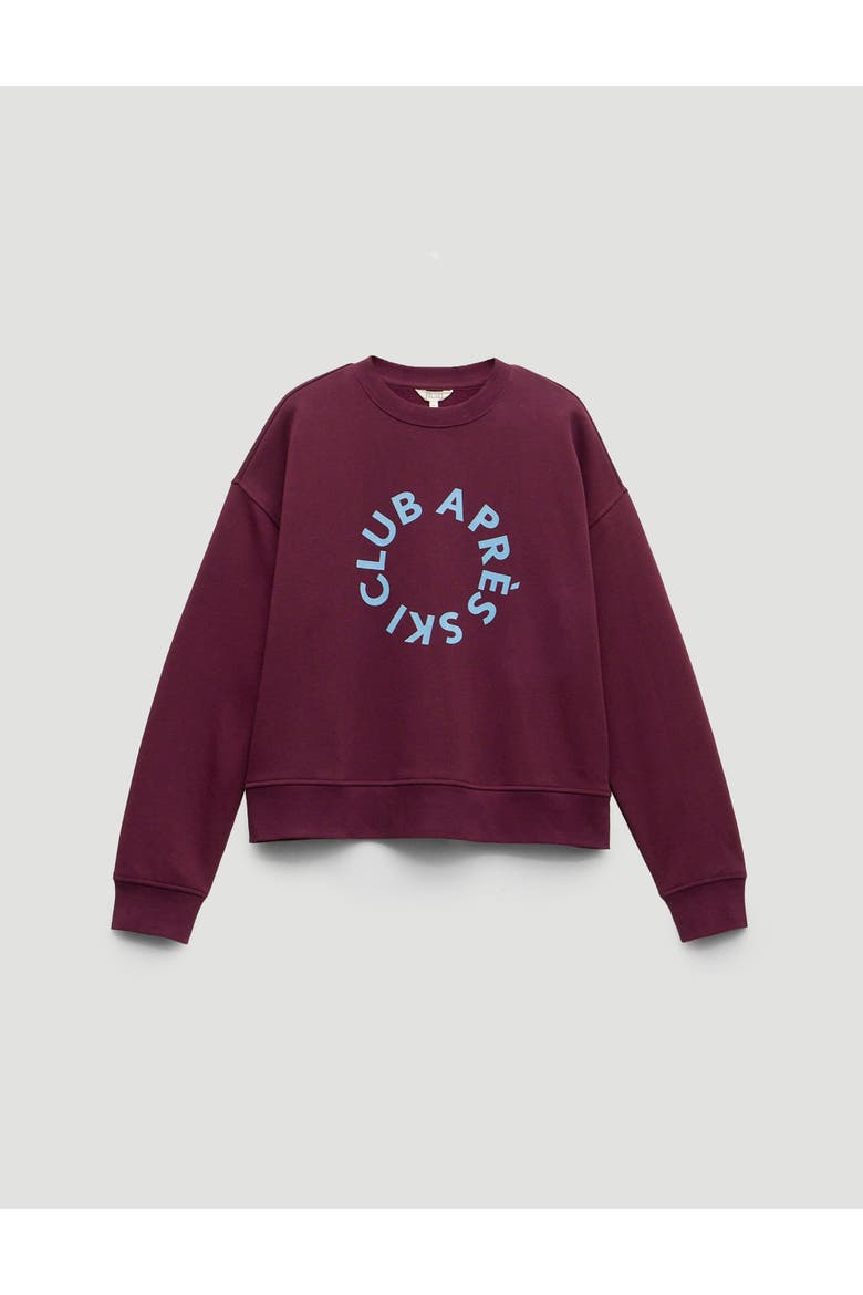 Après Ski Club Graphic Sweatshirt, Alternate, color, Dark Wine Red