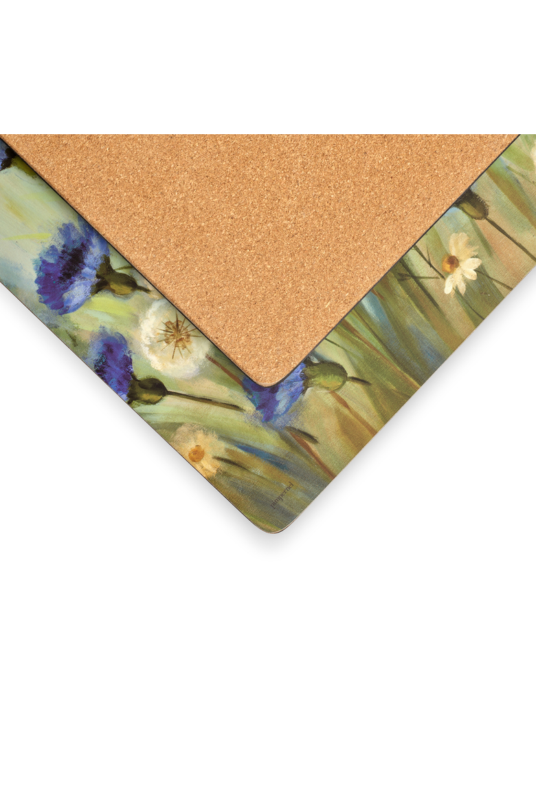 Fleur Des Champs Set of 4 Cork Back Placemats, Alternate, color, Fleur Des Champs