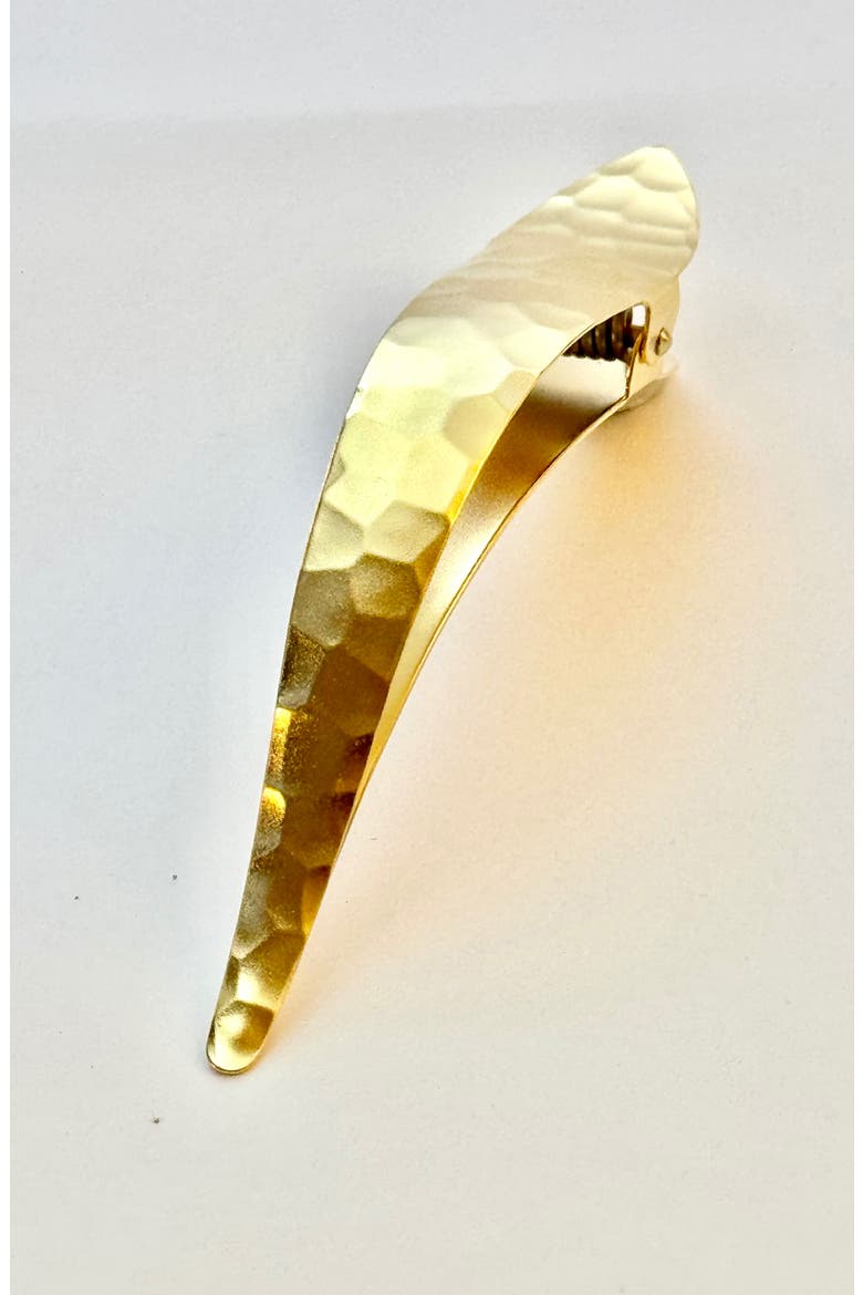 Maximas Ice Hammered Hair Clip, Alternate, color, GOLD HAMMERED