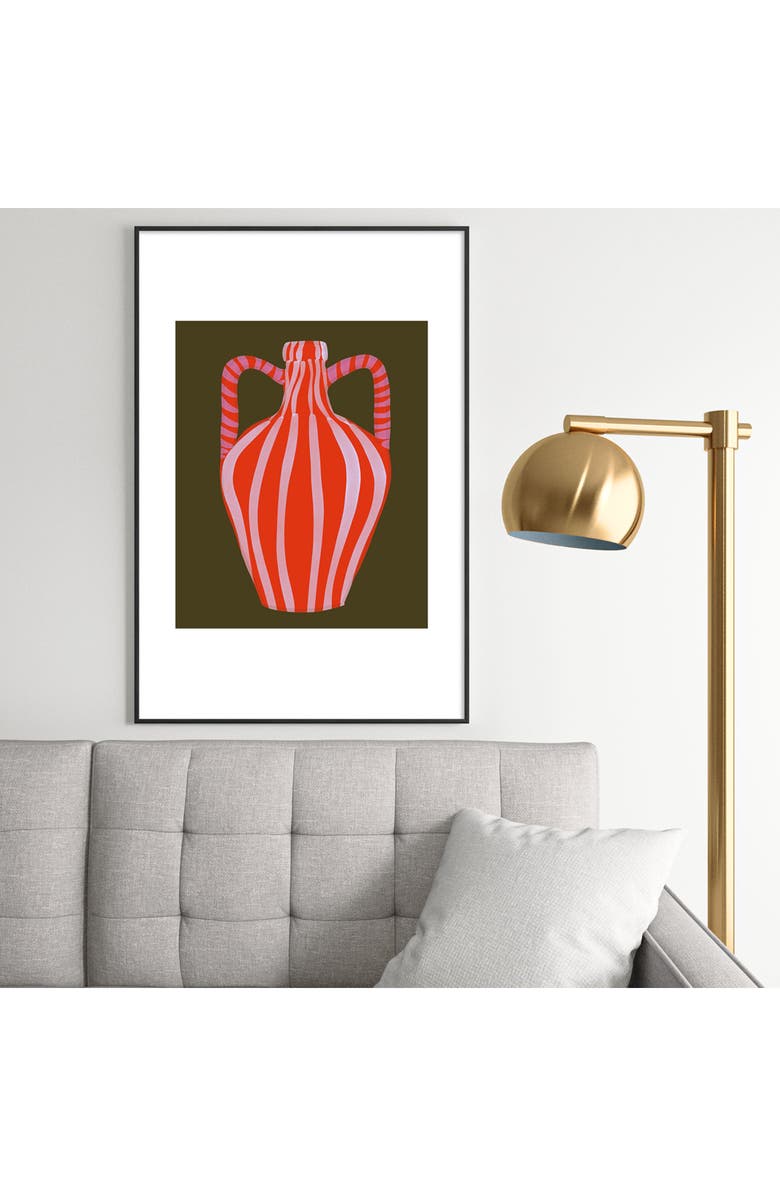 Deny Designs Simple Vase Modern Still Life Framed Wall Art, Alternate, color, Black Tones