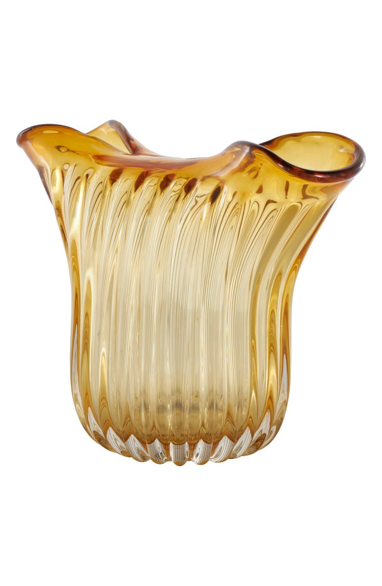 VIVIAN LUNE HOME Orange Glass Vase, Alternate, color, Orange