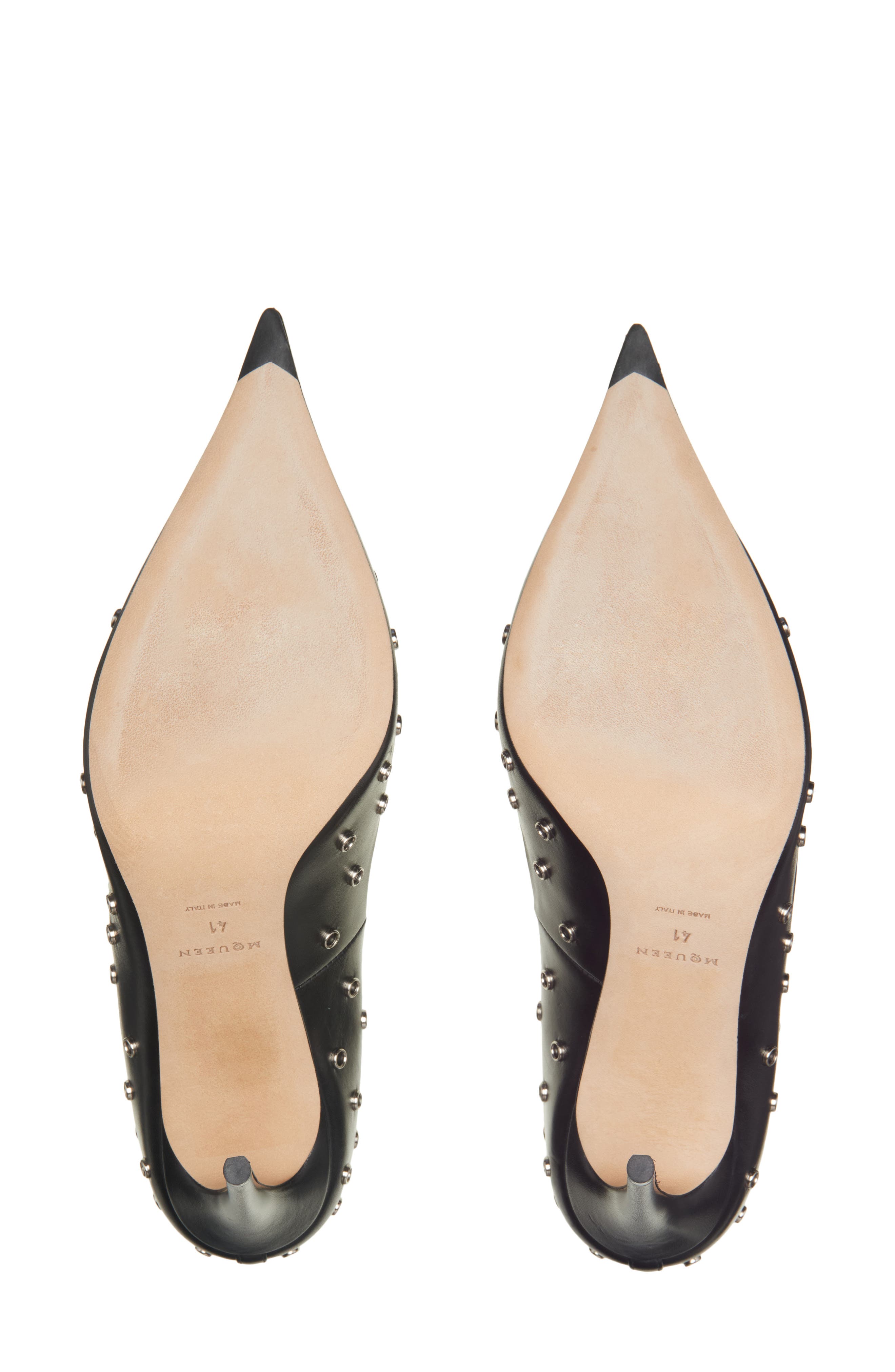 McQueen Grommet Pointed Toe Pump, Alternate, color, Black