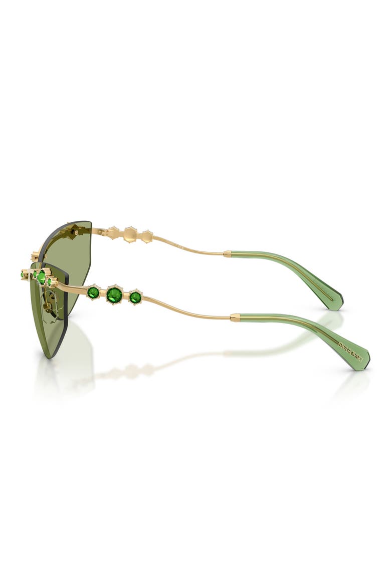 61mm Irregular Sunglasses, Alternate, color, GOLD / GREEN