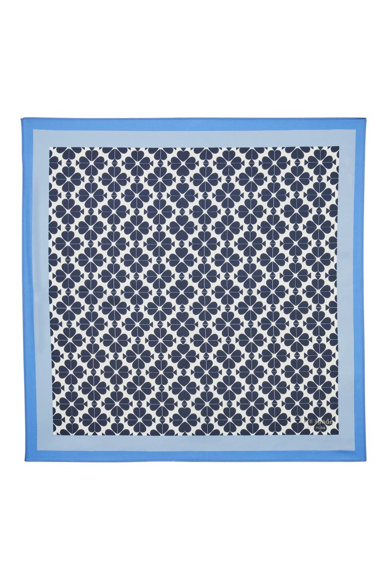 spade flower square silk scarf, Alternate, color, BLAZER BLUE