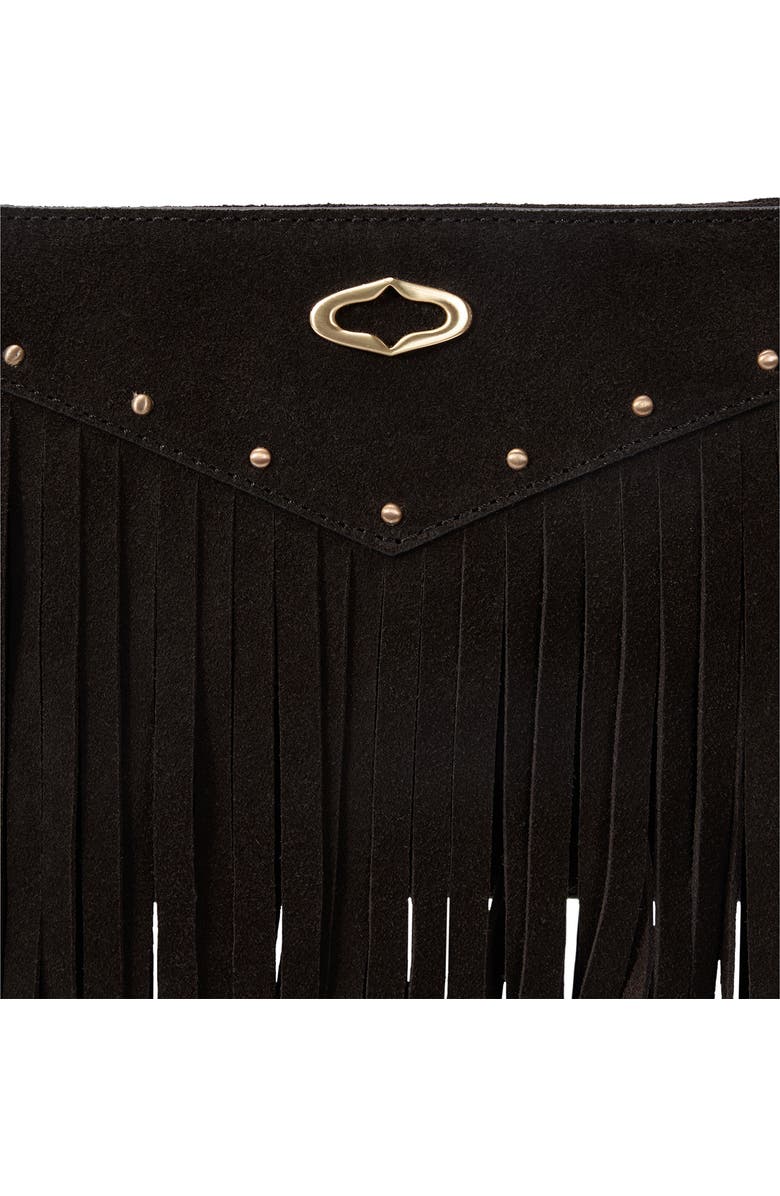 Oryany Fringe Leather Shoulder Bag, Alternate, color,