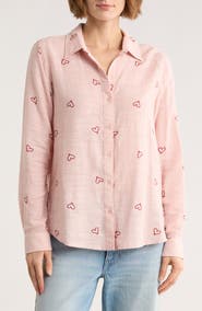 Lucky Brand Heart Print Button-Up Shirt