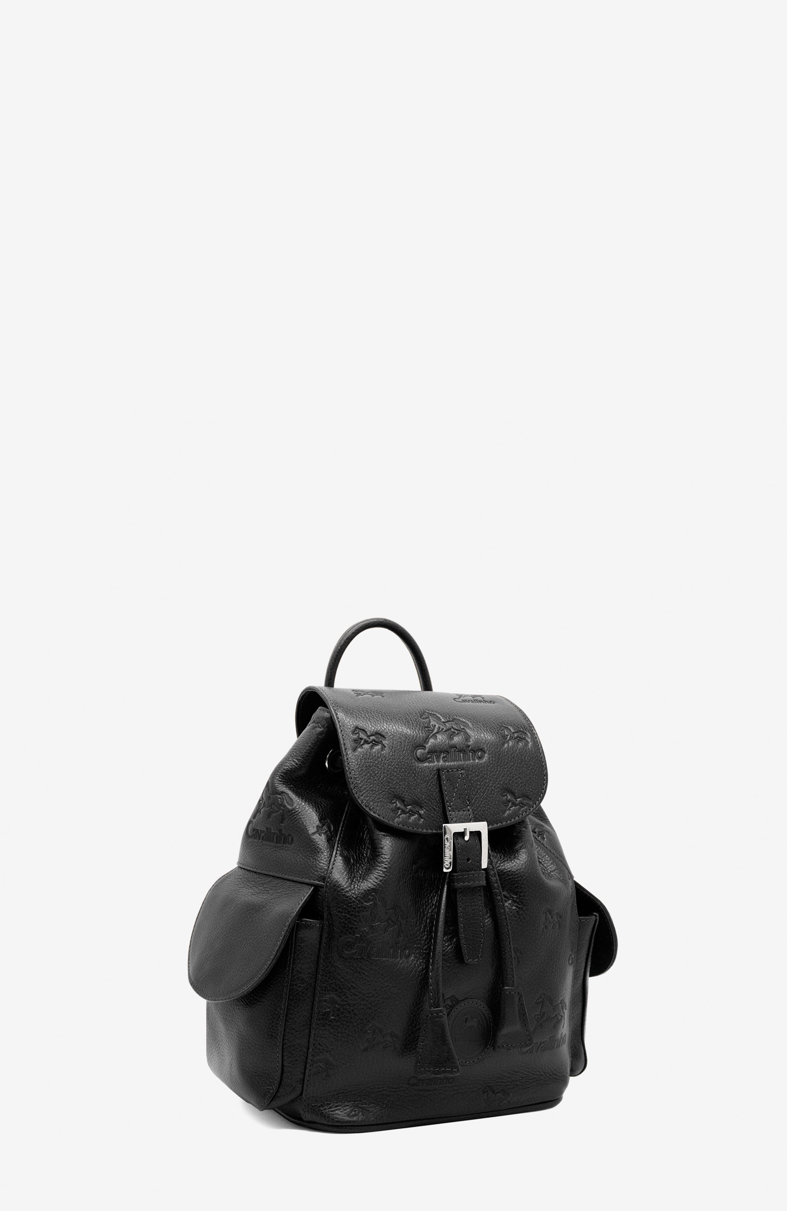 Cavalo Lusitano 545 Embossed Leather Backpack, Alternate, color, Black