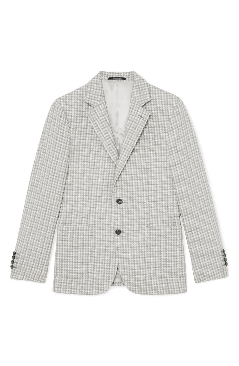 Reiss Canty Soft Grey Houndstooth Knit Sport Coat, Alternate, color, Soft Grey