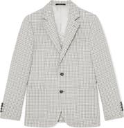 Reiss Canty Soft Grey Houndstooth Knit Sport Coat
