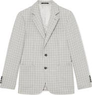 Reiss Canty Soft Grey Houndstooth Knit Sport Coat
