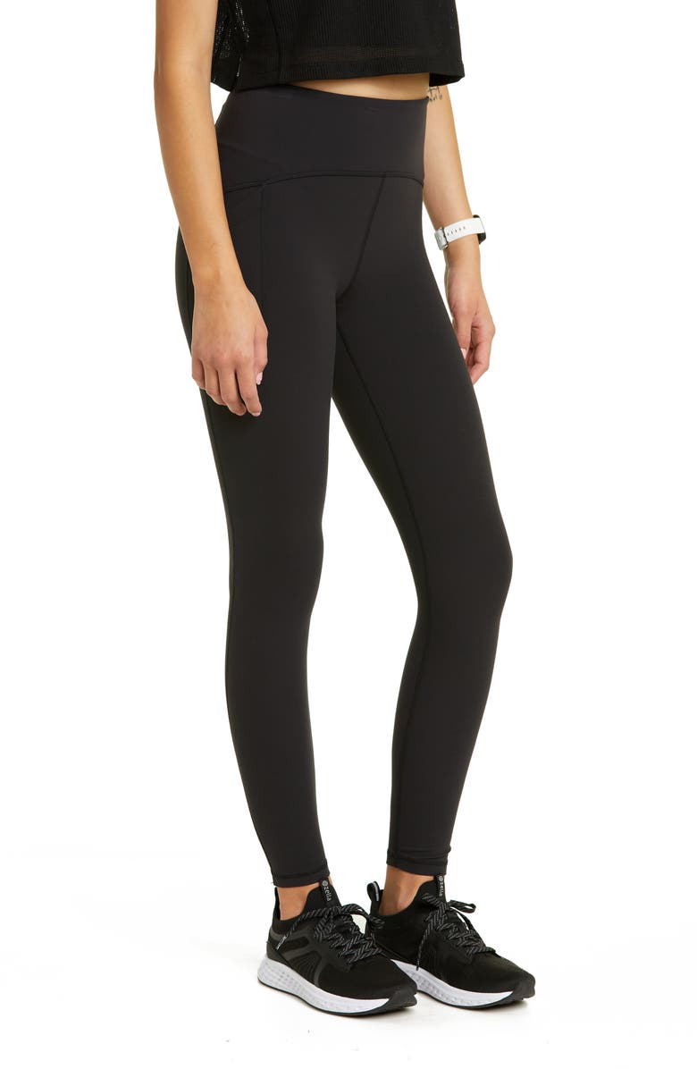 Zella Studio Luxe High Waist Pocket Leggings, Alternate, color,