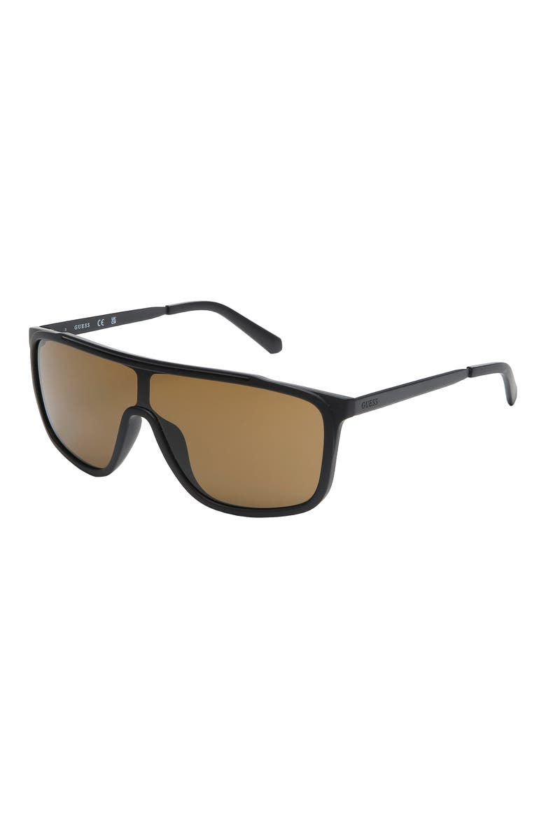 Shield Sunglasses, Alternate, color, MATTE BLACK / BROWN