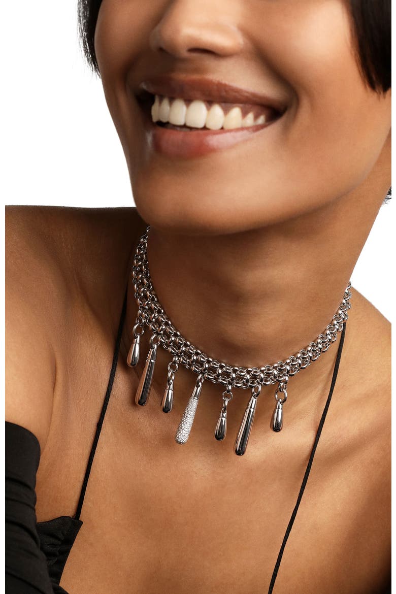 Jelly Choker Necklace, Alternate, color, Silver