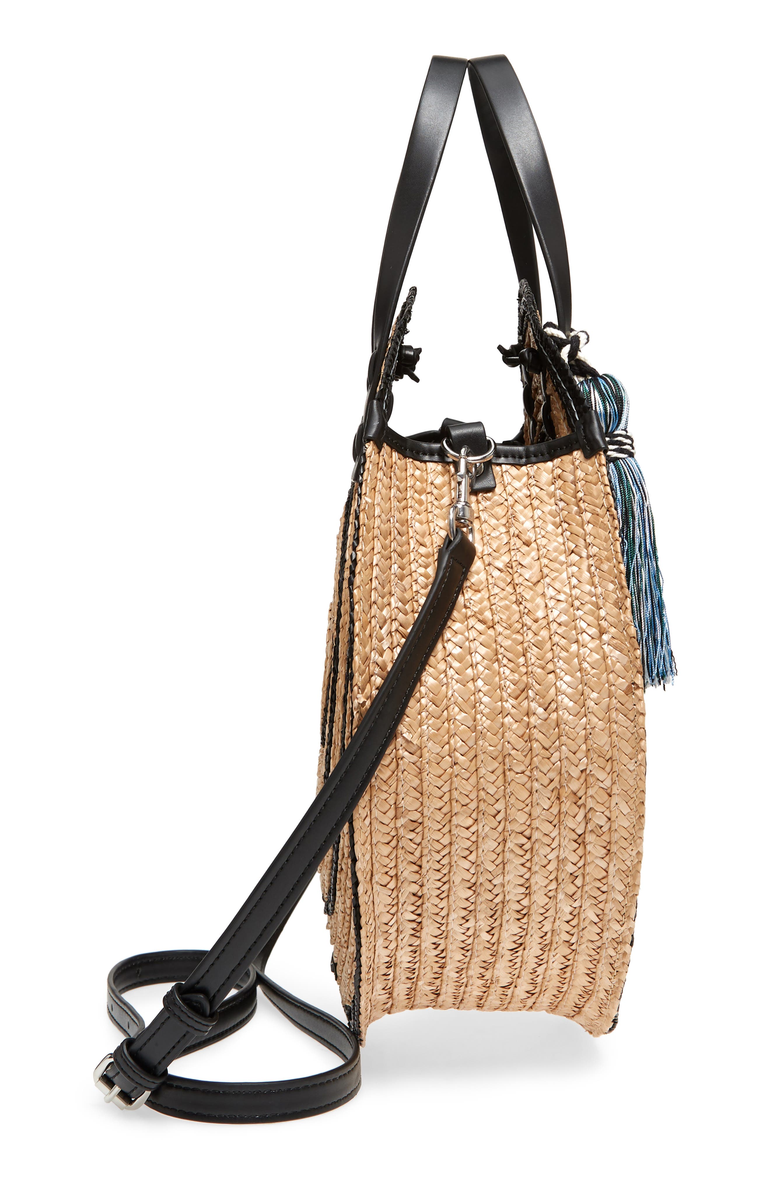 Rebecca Minkoff Woven Straw Circle Tote, Alternate, color, 