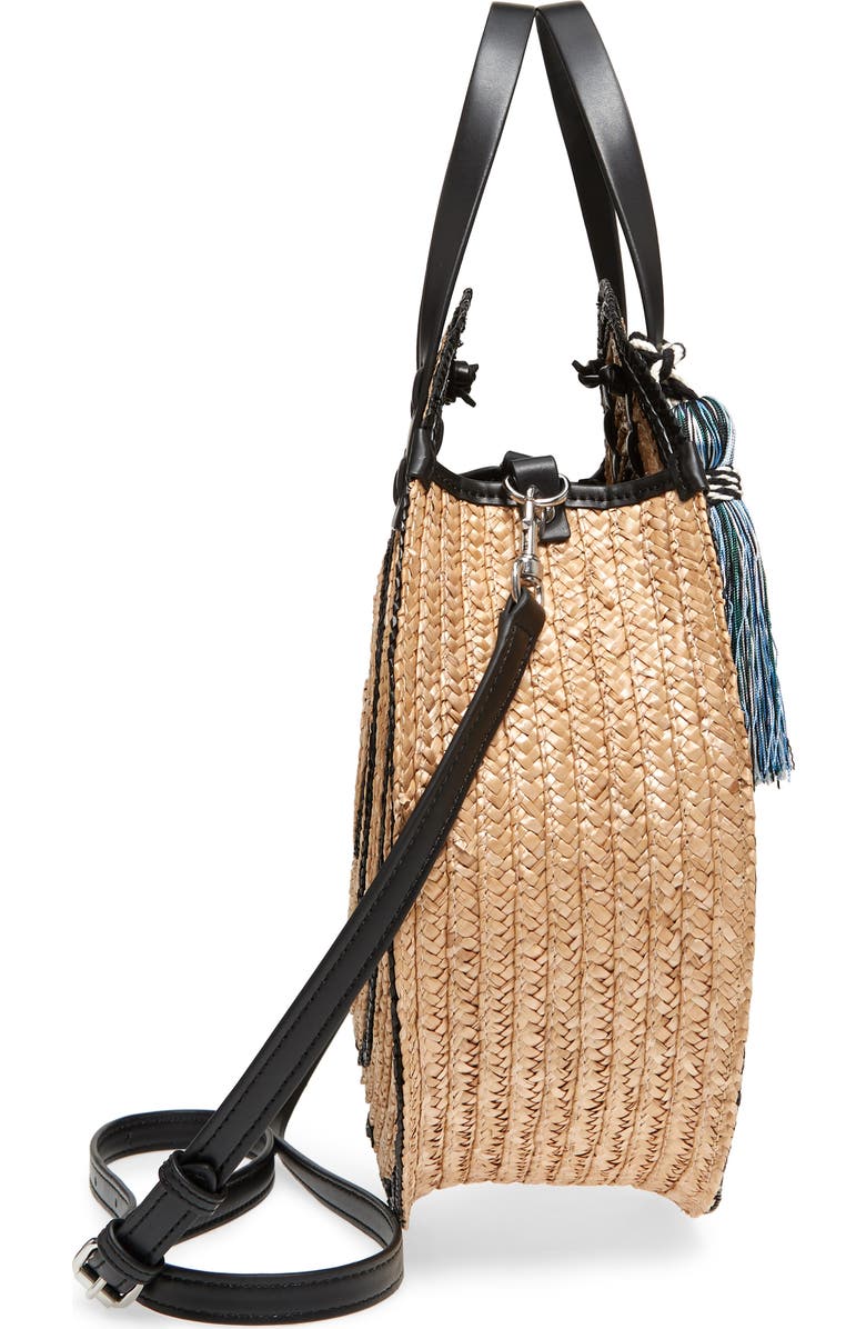 Rebecca Minkoff Woven Straw Circle Tote, Alternate, color,