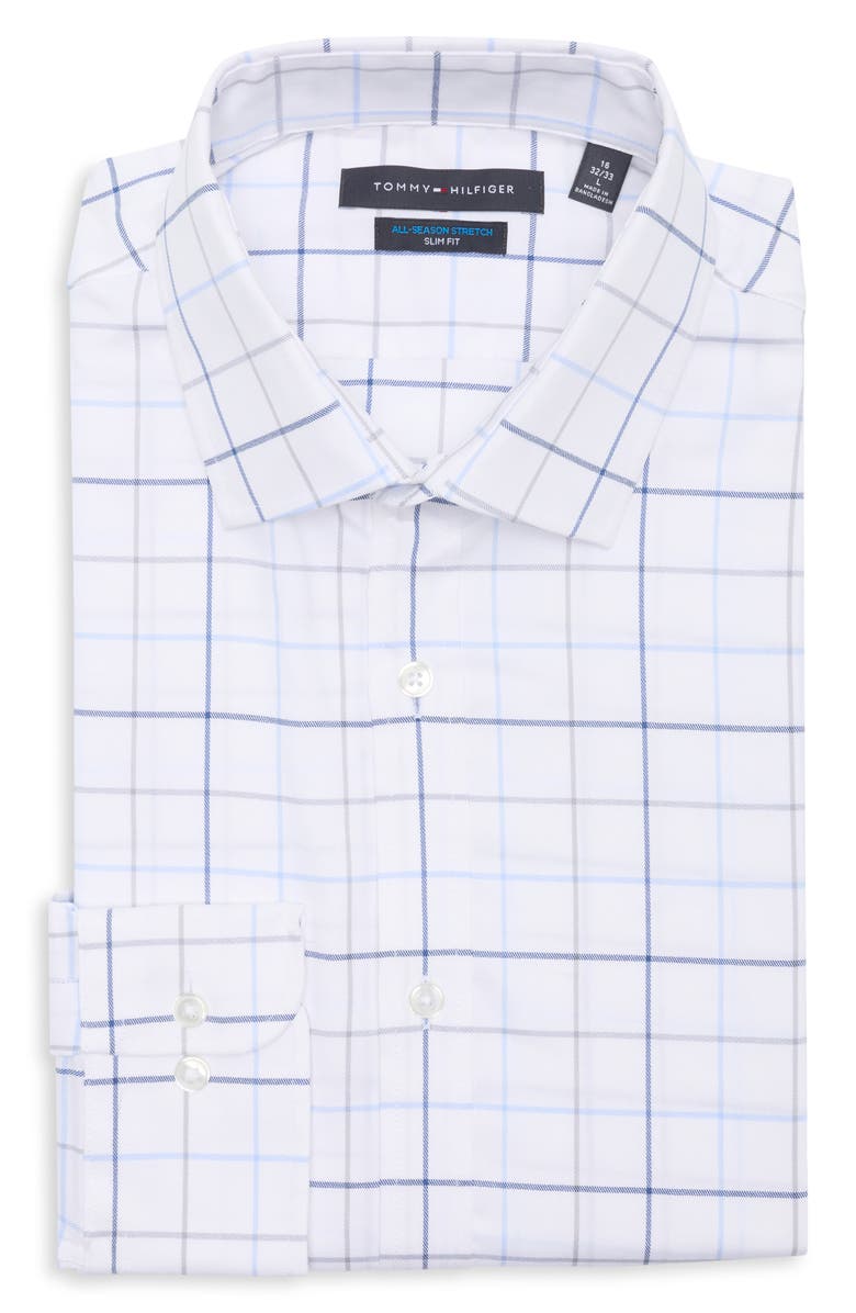 Tommy Hilfiger All Season Slim Fit Stretch Dress Shirt, Alternate, color, Grey Multi