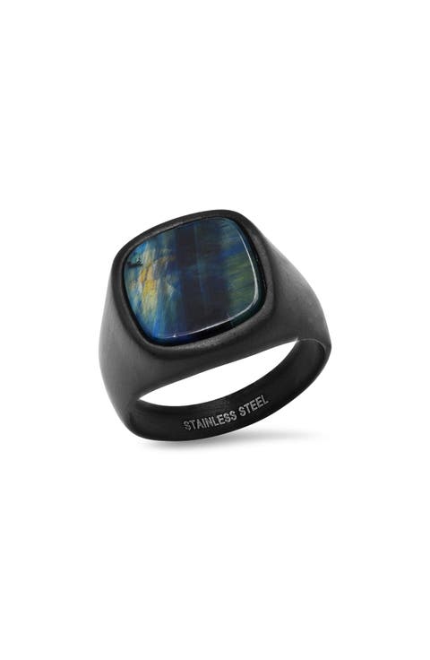 Men's Black Stainless Steel Ring