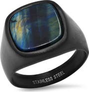 HMY JEWELRY Men's Black Stainless Steel Ring