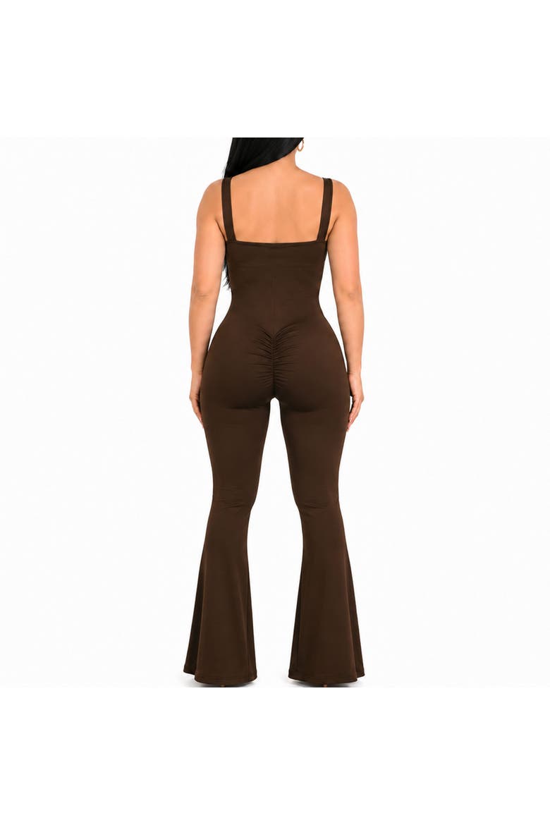 X Yahaira Heart Shaped Cut Out  Sculpt Jumpsuit, Alternate, color, Brown