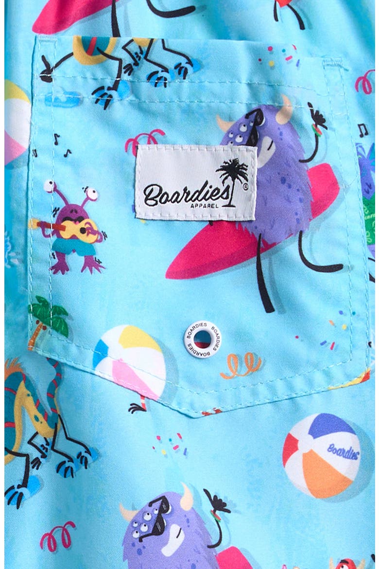 Kids' Beach Print Swim Trunks, Alternate, color, BLUE