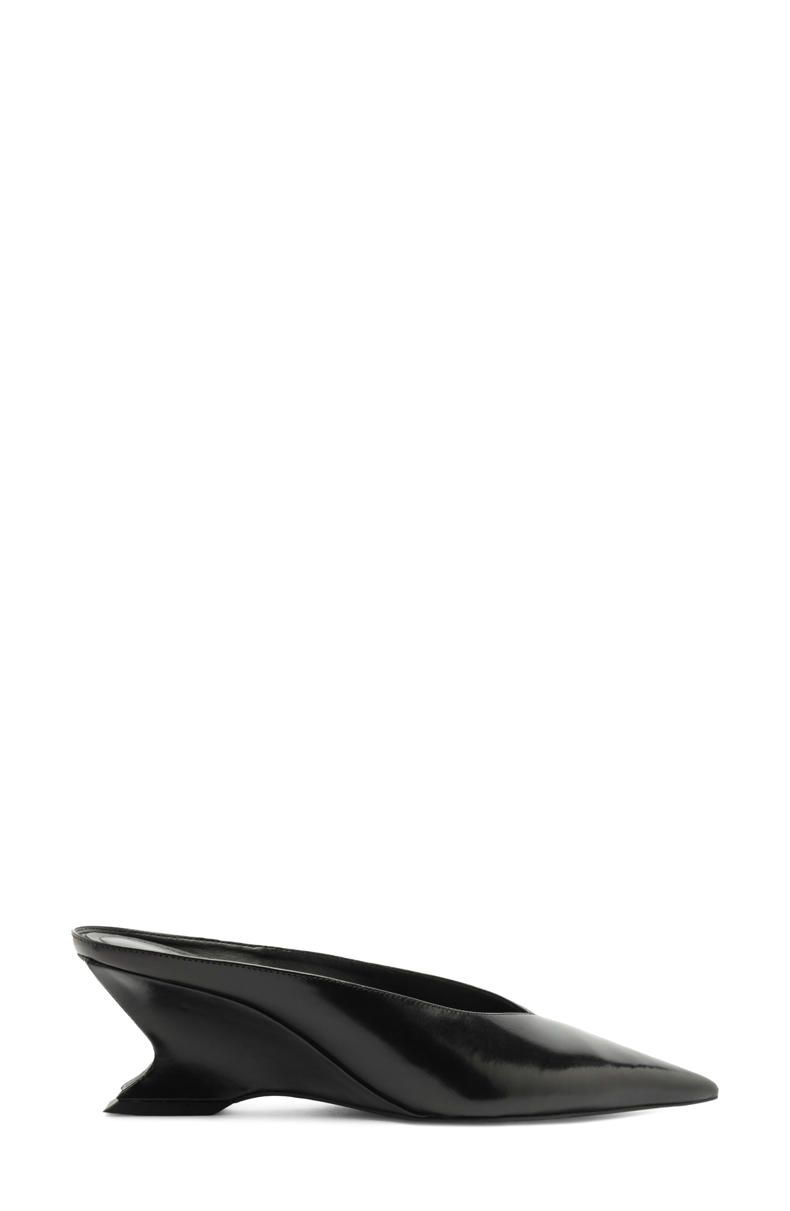 Siena Pointed Toe Wedge Mule, Alternate, color, BLACK