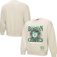 Mitchell & Ness Women's Mitchell & Ness Cream Boston Celtics Oversprayed Pullover Sweatshirt