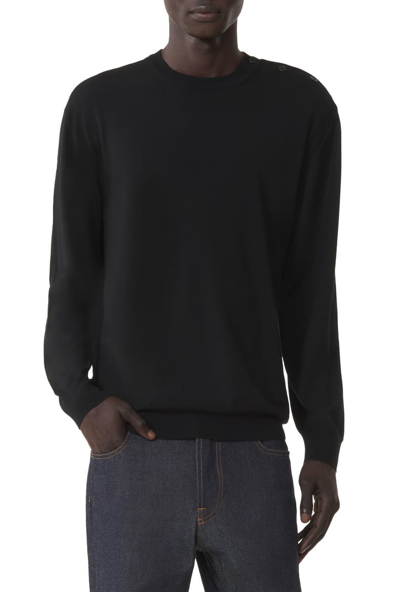 Classic Merino Wool Sweater, Alternate, color, Ebony